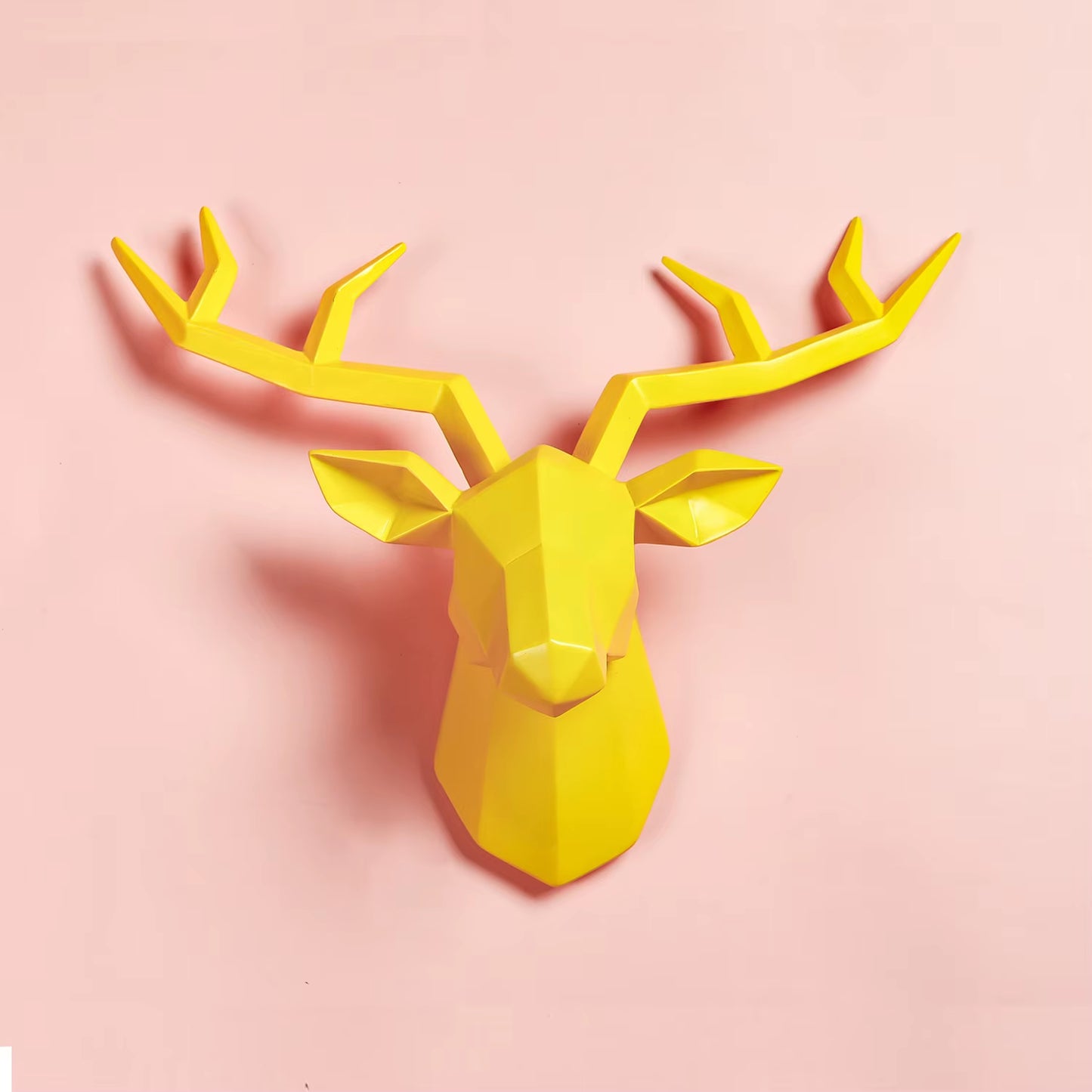 Deer Head Sculpture Animal Statue Figurines Wall Hanging Creative Elk Art Antlers Statuette for Office Decoration Wall Mount