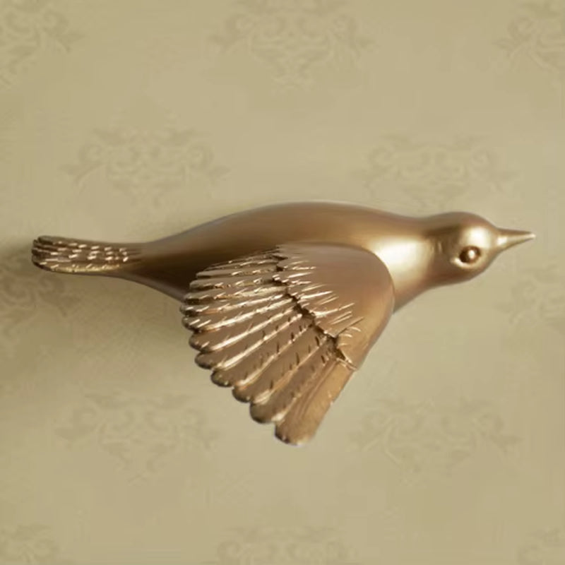 Wall Decor 3D Sticker Resin Birds Figurines Creative Living Room Animal Murals Background Decorative Home Ornaments